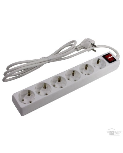 SP6W-250. Сетевой фильтр 6 розеток, 5м, белый. 5bites в Омске
