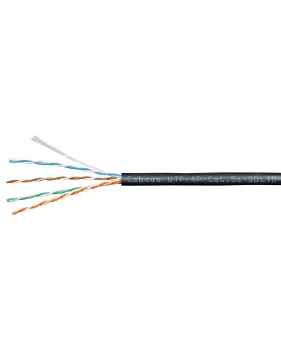 UTP-4P-Cat.5e-SOLID-OUT-PE-UV-100 (11246c-5). Кабель «витая пара» (LAN) для структурированных систем связи. CABEUS в Омске