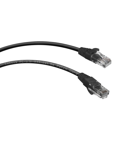 PC-UTP-RJ45-Cat.5e-0.15m-BK (8990c), чёрный. Патч-корд медный. CABEUS в Омске