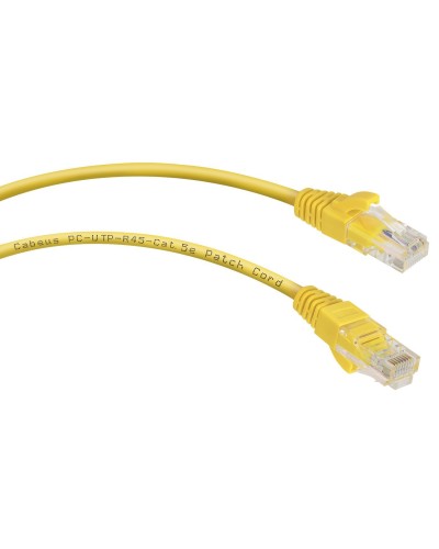 PC-UTP-RJ45-Cat.5e-0.15m-YL (8985c), желтый. Патч-корд медный. CABEUS в Омске