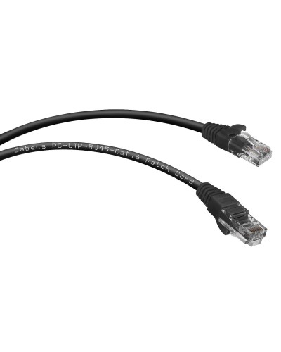 PC-UTP-RJ45-Cat.6-0.3m-BK (8661c), чёрный. Патч-корд медный. CABEUS в Омске