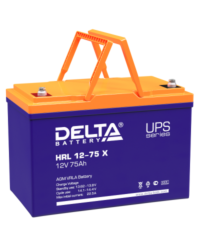 Delta HRL 12-75 X. Аккумулятор герметичный свинцово-кислотный. Delta в Омске
