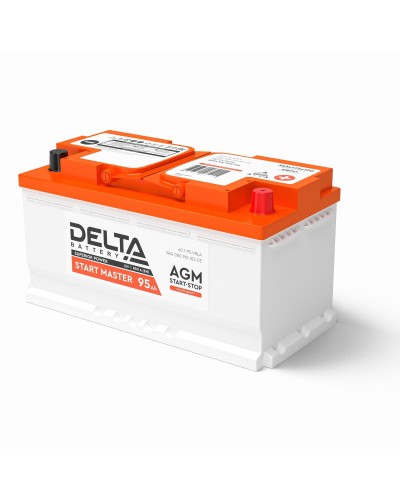 Delta START MASTER AGM 1295 (95 Ah). Аккумулятор автомобильный герметичный свинцово-кислотный. Delta в Омске