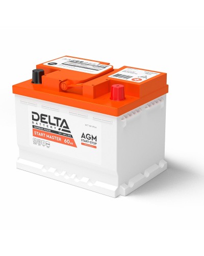 Delta START MASTER AGM 1260 (60 Ah). Аккумулятор автомобильный герметичный свинцово-кислотный. Delta в Омске