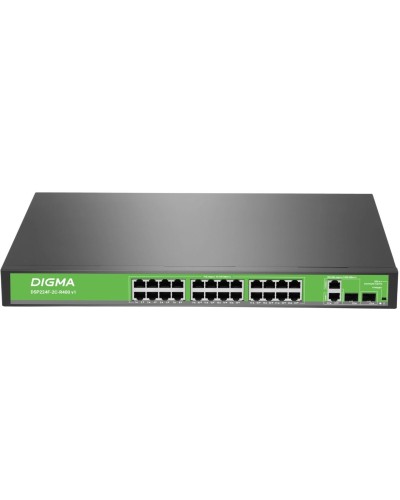 DSP224F-2C-R400 DSP224F-2C-R400 V1 (L2) 24х100Мбит/с 2хКомбо(1000BASE-T/SFP) 24PoE 24PoE+ 400W. Коммутатор с питанием по PoE. Digma в Омске