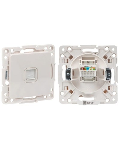 Стокгольм Механизм Розетки RJ-45 1-местной (EYK01-035-10). Механизм Розетки RJ-45 1-местной. EKF в Омске