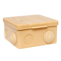 КМР-030-014 с крышкой (100х100х55) светлое дерево IP54 (plc-kmr-030-014-s). Коробка распределительная. EKF