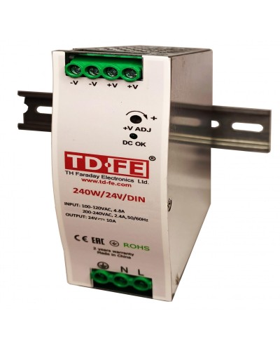 240W/24V/DIN. Источник вторичного электропитания резервированный. FARADAY в Омске