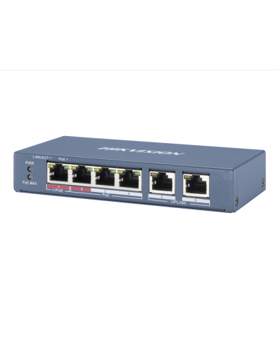 DS-3E0106P-E/M. Коммутатор с питанием POE. Hikvision в Омске