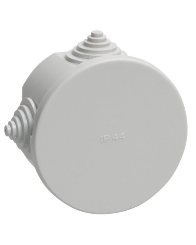 Коробка распаячная КМ41237 D75х40 открытой проводки IP44 4 гермоввода серая (UKO11-075-040-000-K41-44). Коробка распаячная безгалогенная (HF). IEK в Омске