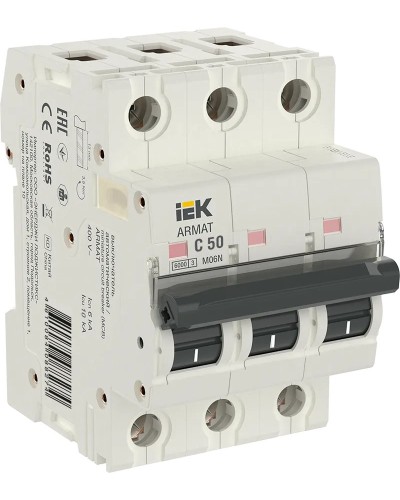 M06N 3P C 50А 6кА ARMAT (AR-M06N-3-C050). Автоматический выключатель. IEK в Омске
