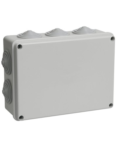 Коробка распаячная КМ41244 190х140х70 открытой проводки IP55 10 гермовводов серая (UKO11-190-140-070-K41-55). Коробка распаячная безгалогенная (HF). IEK в Омске