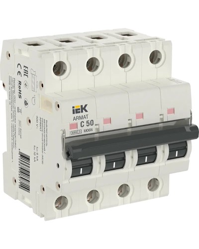 M06N 4P C 50А 6кА ARMAT (AR-M06N-4-C050). Автоматический выключатель. IEK в Омске