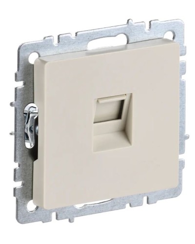 Розетка RJ45 РК10-БрКр кат.5E бежевый BRITE (BR-K10-1-K10). Розетка компьютерная. IEK в Омске