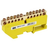 Шина PE земля ШНИ-6х9-12-Д-Ж (YNN10-69-12D-K05). Шина на DIN-изоляторе. IEK
