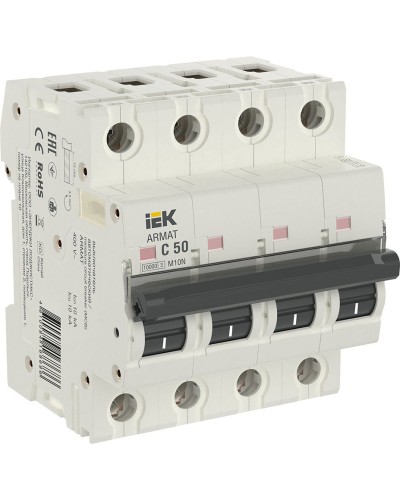 M10N 4P C 50А 10кА ARMAT (AR-M10N-4-C050). Автоматический выключатель. IEK в Омске