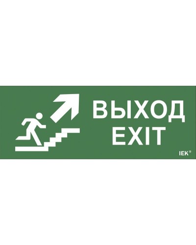 Самоклеящаяся этикетка Выход/лестница вверх/фигура для ССА 1005 (LPC10-1-35-13-VLVVF). Самоклеящаяся этикетка 240х90 мм. IEK в Омске