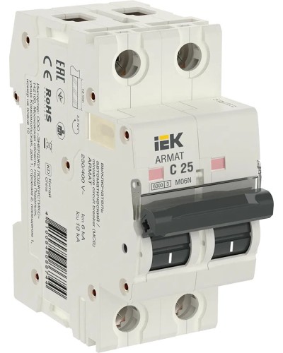 M06N 2P C 25А 6кА ARMAT (AR-M06N-2-C025). Автоматический выключатель. IEK в Омске