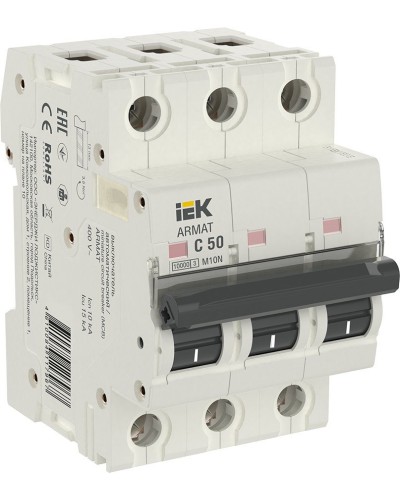 M10N 3P C 50А 10кА ARMAT (AR-M10N-3-C050). Автоматический выключатель. IEK в Омске