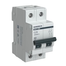 GENERICA ВА47-29М 2P C 25А 4,5кА (MVA21-2-025-C-G). Автоматический выключатель. IEK