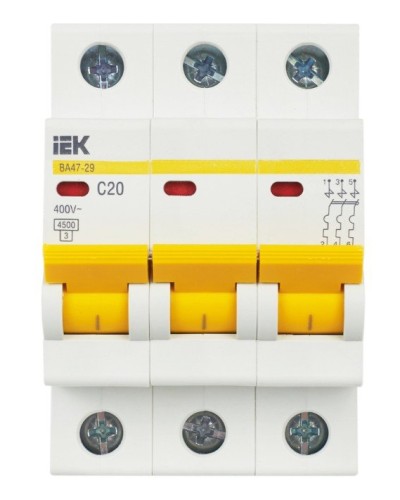 ВА47-29 3P C 20А 4,5кА KARAT (MVA20-3-020-C). Автоматический выключатель. IEK в Омске