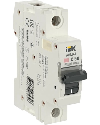 M06N 1P C 50А 6кА ARMAT (AR-M06N-1-C050). Автоматический выключатель. IEK в Омске