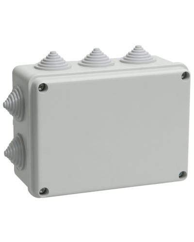 Коробка распаячная КМ41242 150х110х70 открытой проводки IP55 10 гермовводов серая (UKO10-150-110-070-K41-55). Коробка распаячная безгалогенная (HF). IEK в Омске