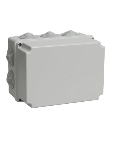 Коробка распаячная КМ41246 190х140х120 открытой проводки IP55 10 гермовводов серая (UKO10-190-140-120-K41-55). Коробка распаячная безгалогенная (HF). IEK в Омске