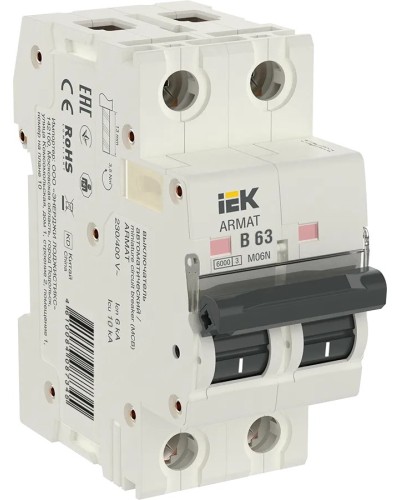 M06N 2P B 63А 6кА ARMAT (AR-M06N-2-B063). Автоматический выключатель. IEK в Омске