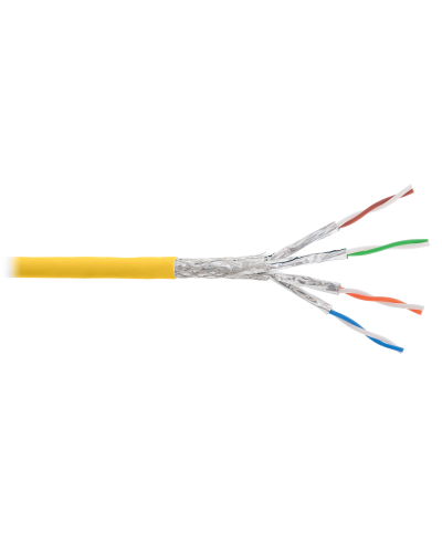 S/FTP, 4pair, Cat7a, Solid, In, LSZH (NKL 4375C-YL). Кабель «витая пара» (LAN) для структурированных систем связи. NIKOLAN в Омске