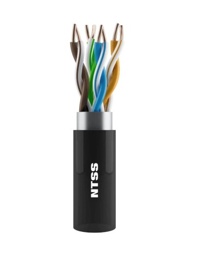 NTSS-OUT-UTP4-5Е-PE-BL кат.5E UTP 4 пары 24AWG PE внешний 305м черный. Кабель «витая пара» (LAN) для структурированных систем связи. NTSS в Омске
