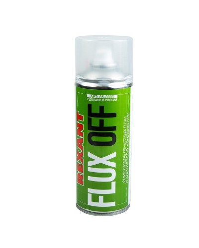 Очиститель печатных плат FLUX OFF, REXANT, 400 мл, аэрозоль (85-0003): Баллон с очистителем в Омске