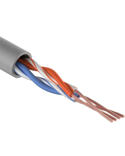 U/UTP, CAT 5e, PVC, 2PR, 24AWG, INDOOR, STRANDED, серый, 305м REXANT (01-0026). Кабель «витая пара» (LAN) для структурированных систем связи. Rexant в Омске
