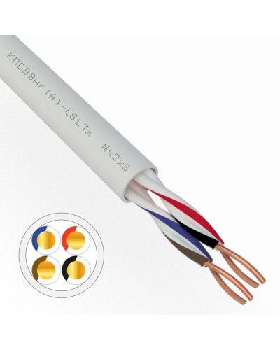 КПСВВнг(А)-LSLTx 2х2х0,75 REXANT (01-4876). Кабель для систем передачи данных пониженной пожароопасности c низким дымо- и газовыделением, с низкой токсичностью продуктов горения. Rexant в Омске