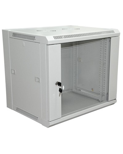 Шкаф телекоммуникационный 19 настенный 12U 600×450×635 мм (ШxГxВ) - передняя дверь стекло, боковые стенки съемные (разобранный) RAL 7035 (04-2202). Шкаф телекоммуникационный 19 настенный 12U. Rexant в Омске