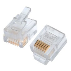 Коннекторы 6P6C (RJ-11) (100шт) (10-0228). Телефонный разъем 6P6C (RJ-11). SUPRLAN