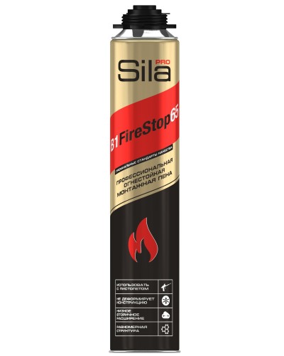 Пена огнестойкая Sila Pro B1 Firestop 65, 850 мл: Пена монтажная профессиональная в Омске