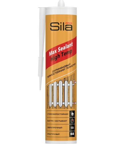 Герметик Sila PRO Max Sealant, High Temp, термостойкий, 280 мл. Герметик силиконовый термостойкий, красный. Sila в Омске