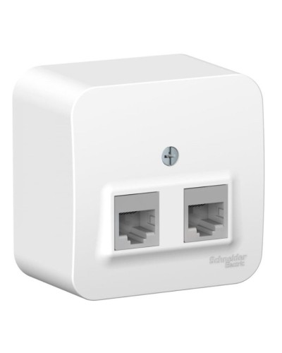 BLANCA розетка RJ45 2-местная, кат. 5Е, открытой установки, белый (BLNIA045451). Розетка компьютерная с изолированной пластиной. Systeme Electric в Омске