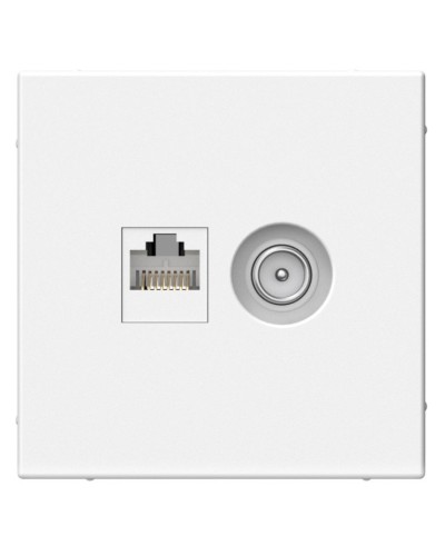 ArtGallery розетка двойная RJ45+TV, кат. 5Е, скрытой установки, механизм, белый (GAL000189). Розетка компьютерная + TV. Systeme Electric в Омске