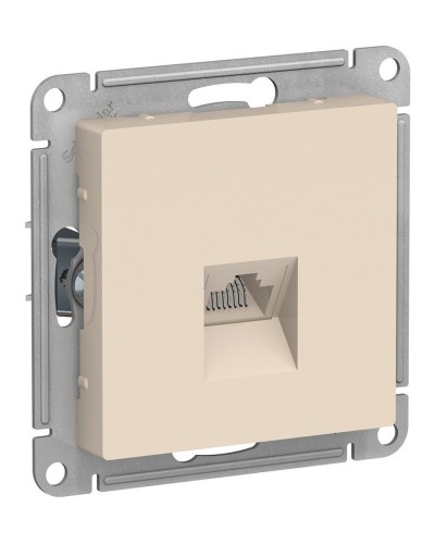 AtlasDesign розетка RJ45, кат. 5Е, 1-местная, скрытой установки, механизм, бежевый (ATN000283). Розетка компьютерная. Systeme Electric в Омске