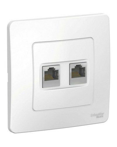 BLANCA розетка RJ45, 2-местная, кат. 5Е, скрытой установки, белый (BLNIS045451). Розетка компьютерная. Systeme Electric в Омске