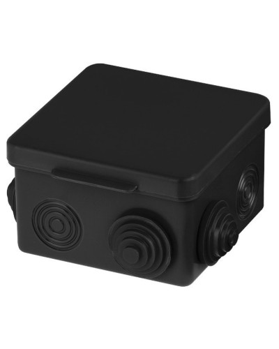 Распаячная коробка ОП 80х80х50мм, крышка, IP54, 7вх., черная TDM (SQ1401-0912). Распаячная коробка ОП. TDM ЕLECTRIC в Омске