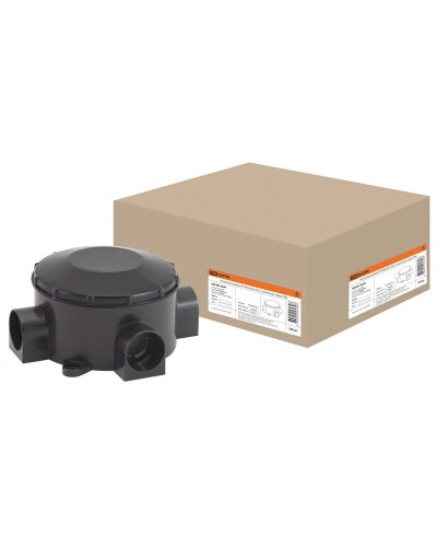Распаячная коробка ОП D80х35мм, IP42, 3-х рожковая, черная TDM (SQ1401-4044). Распаячная коробка ОП. TDM ЕLECTRIC в Омске