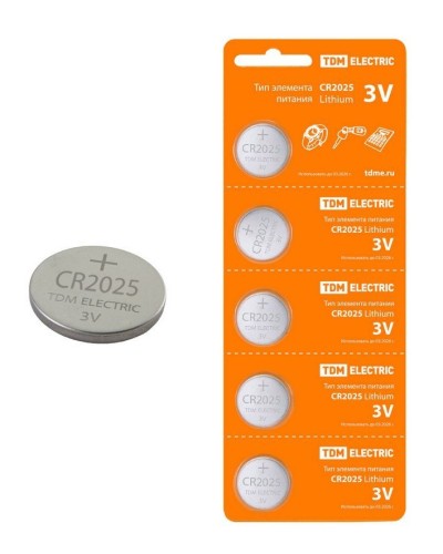 CR2025 Lithium 3V BP-5 TDM (SQ1702-0028). Элемент питания. TDM ЕLECTRIC в Омске
