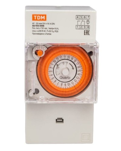 АР-30мин/24ч-16А-DIN (3 модуля) TDM (SQ1503-0006). Аналоговое суточное реле. TDM ЕLECTRIC в Омске