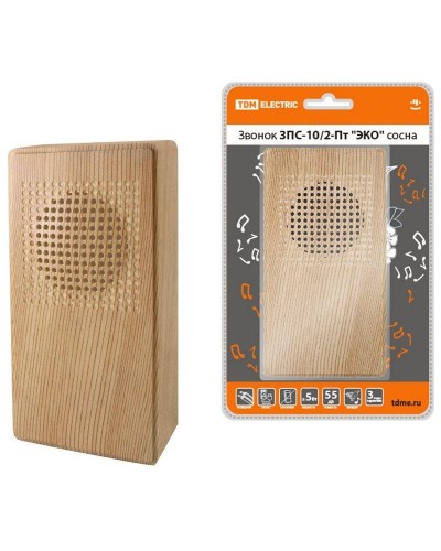 ЗПС-10/2-Пт ЭКО сосна, птичка, без кнопки, AC 230V (SQ1901-0026). Звонок проводной. TDM ЕLECTRIC в Омске