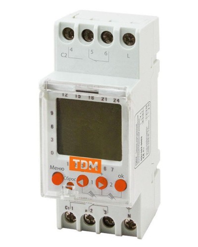 ТЭ822-2кан-1мин/7дн-44on/off-2х16А-DIN TDM (SQ1503-0003). Таймер электронный. TDM ЕLECTRIC в Омске