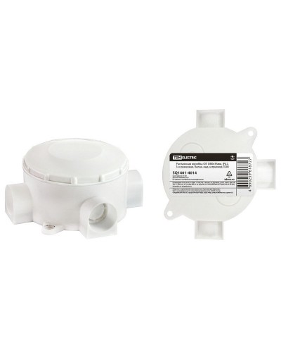 Распаячная коробка ОП D80х35мм, IP42, 3-х рожковая, белая TDM (SQ1401-4014). Распаячная коробка ОП. TDM ЕLECTRIC в Омске