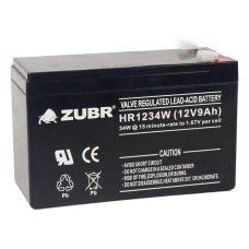 ZUBR HR 1234W (12V, 9Ah). Аккумулятор герметичный свинцово-кислотный. ZUBR